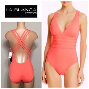 La Blanca coral swimsuit. Size 16. NWT